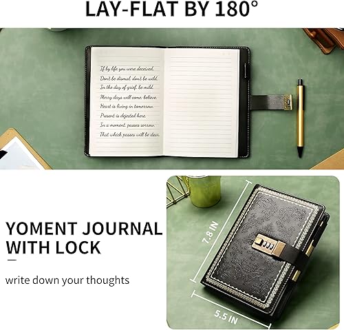 Miniatura 5 de Diario con candado para mujer, diario con cerradura personal recargable, diario con bloqueo de cuero, cuaderno de escritura B6 para niñas, diario