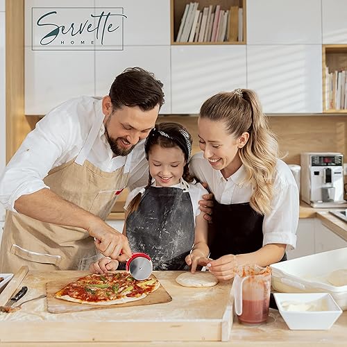 Miniatura 3 de Cortador de pizza de acero inoxidable - Cortador de pizza de 7.75 pulgadas para pizzas, bolsillos y más - Rueda cortadora de pizza con mango de