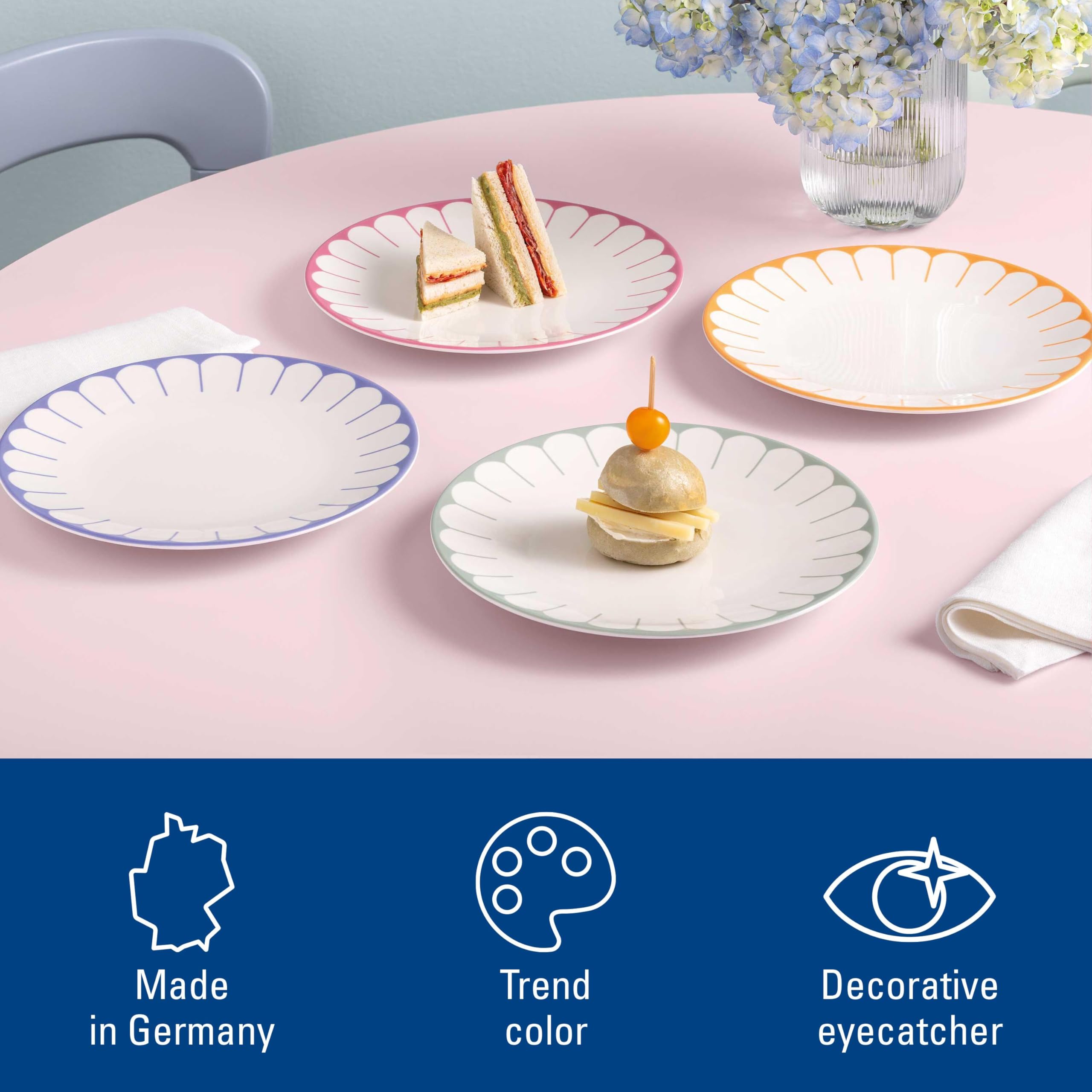 Villeroy & Boch Talerz obiadowy Fleur Soleil, żółty, nadaje się do mycia w zmywarce, nadaje się do kuchenki mikrofalowej, duży talerz, naczynia ceramiczne, możliwość układania w stos, pomarańczowy