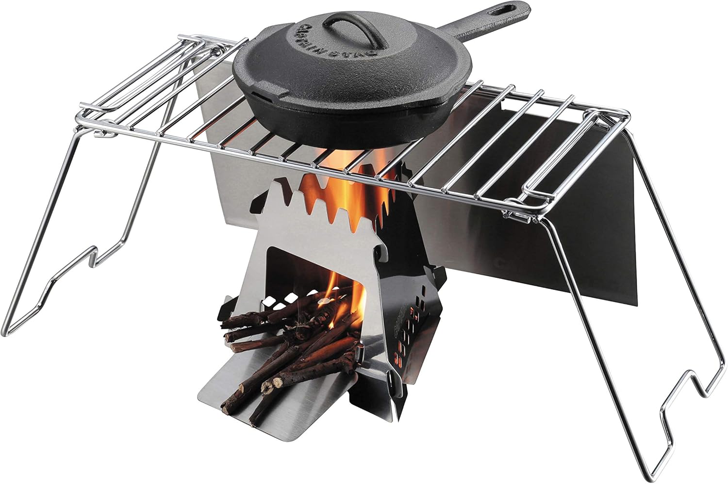 Captain Stag UG-30 Trivet Table Grill Stand Table with Windshield