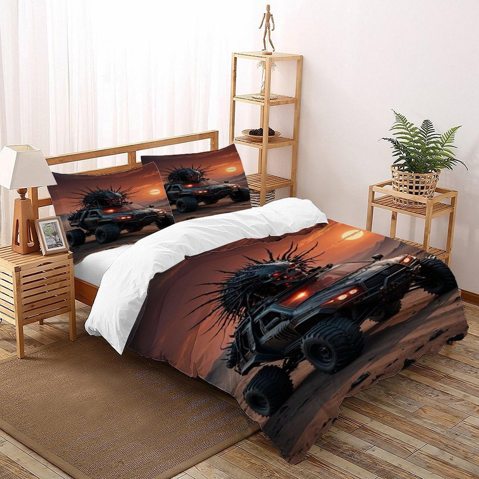 Parure de couette sport mécanique pour chambre de garçon format super king