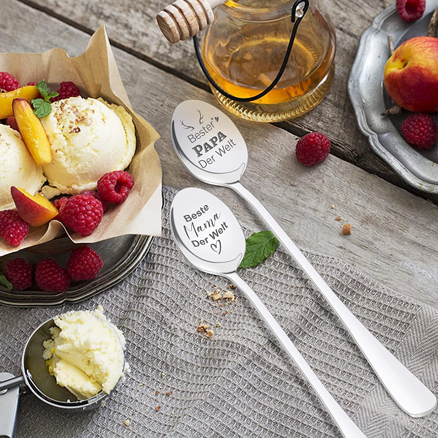 Set Di 2 Cucchiaini Da Caffè In Acciaio Inox 304 – Incisi 'Best Parents In The World' – Regalo Per Festa Della Mamma E Del Papà - 6