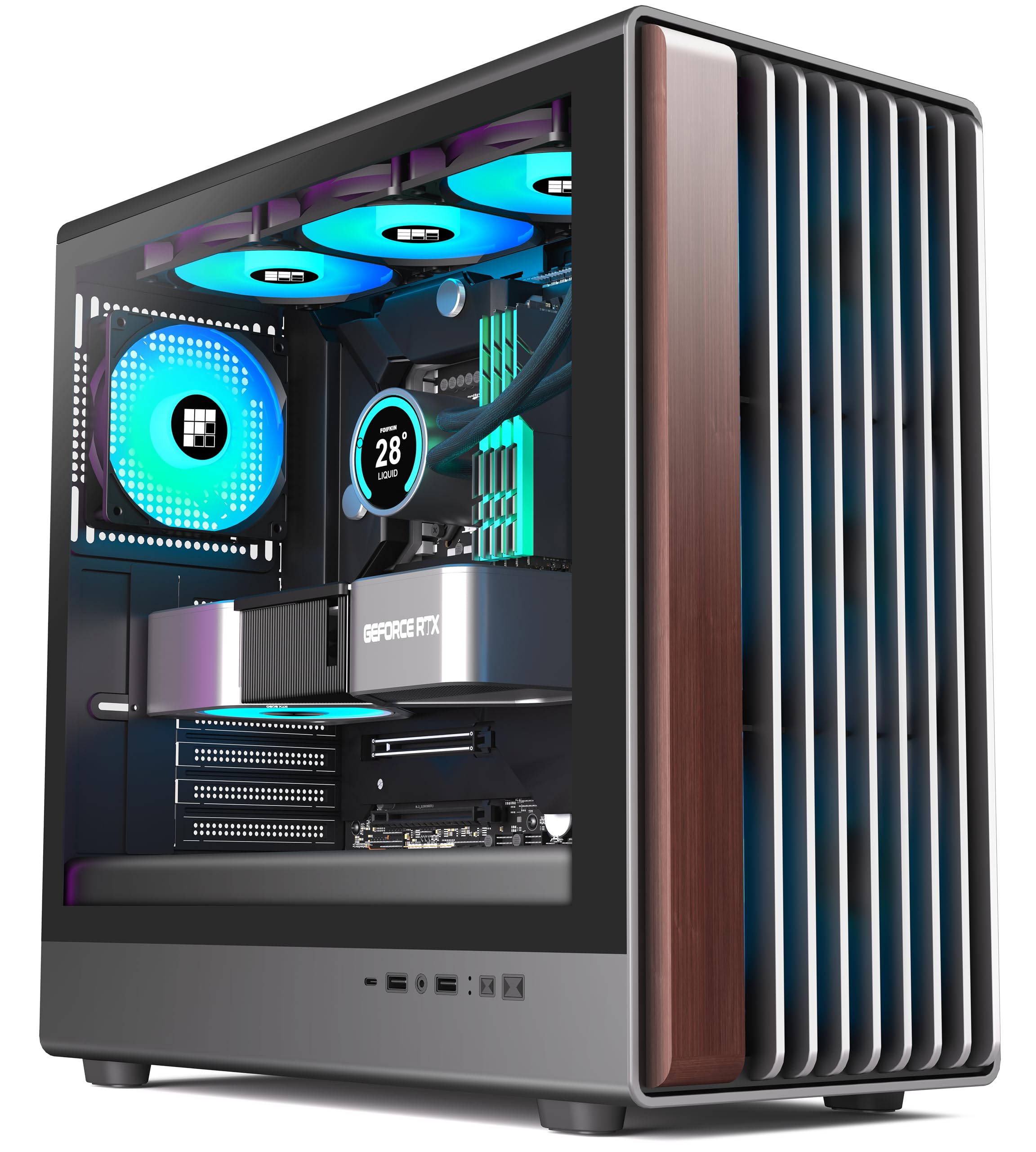 Amazon.com: FOIFKIN M2 PC Case - Walnut Front pane Pre-Installed 7