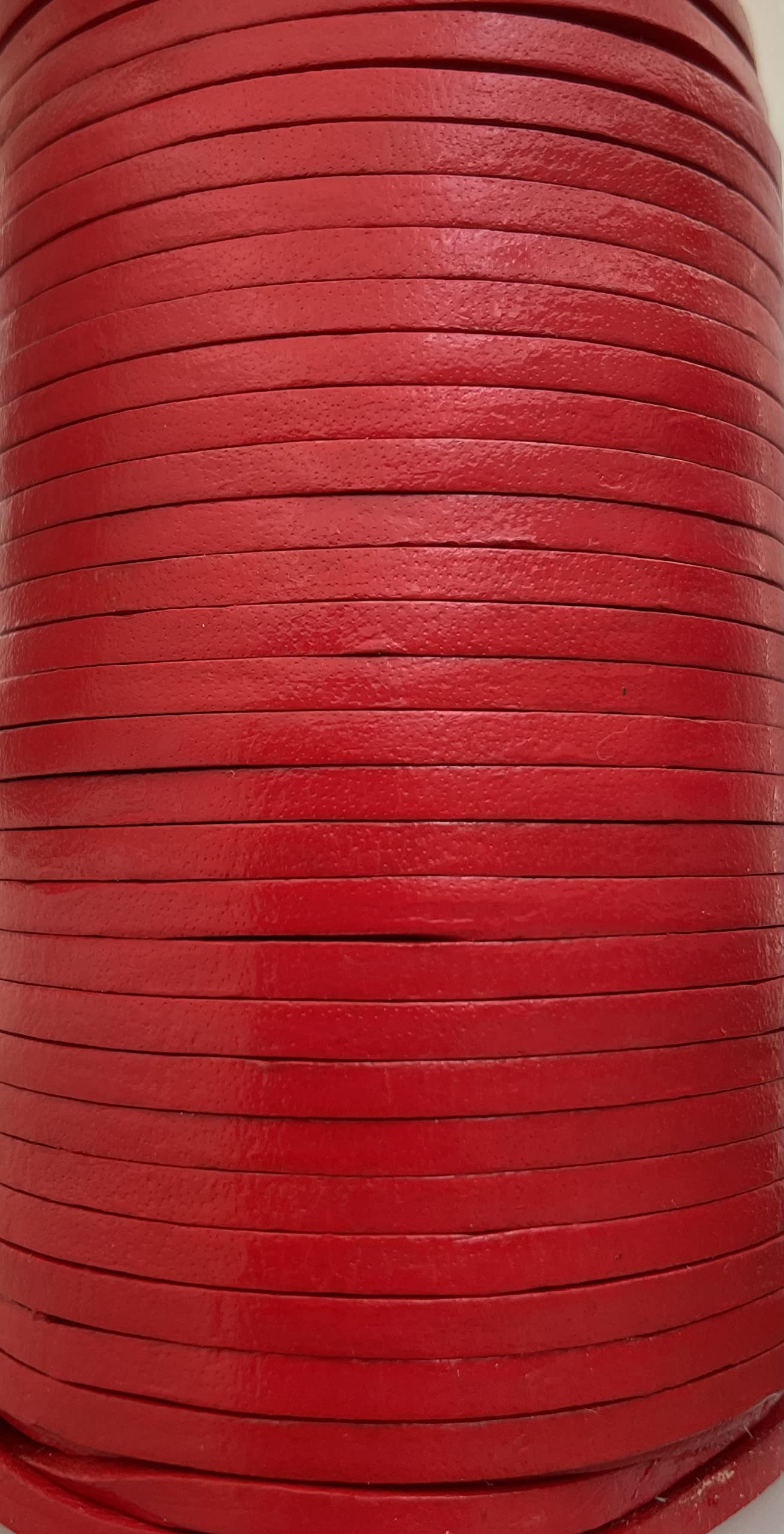 Flat 3mm Quality Real Cows Leather Red Leather Cord Jewellery Making Cord Thread Wire String Thong (50m)
