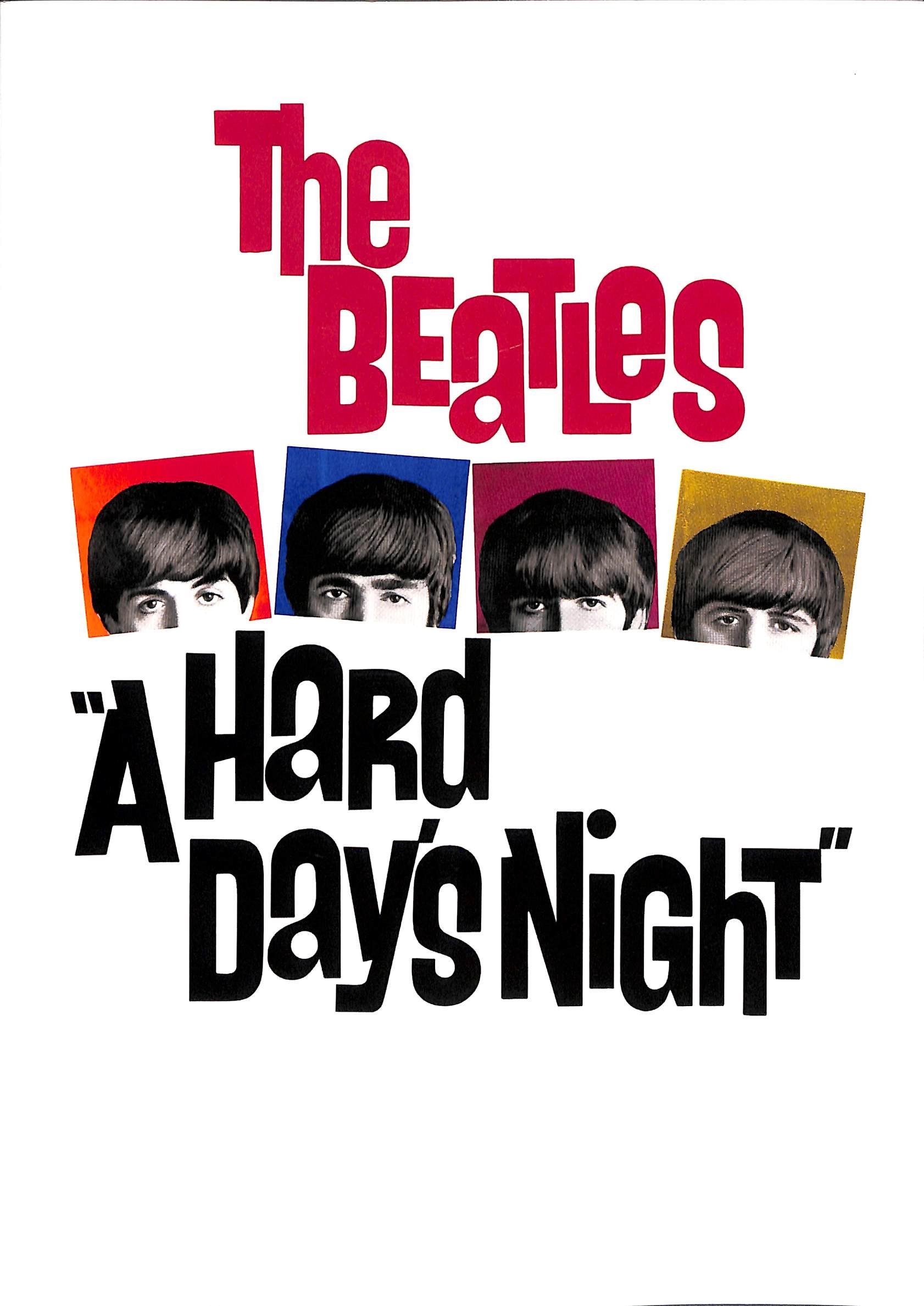 ビートルズ　ハード・デイズ・ナイト 日本版　当時品 激レア B2判ポスター ビートルズ ハード・デイズ・ナイト 当時品 激レア 希少B2判映画