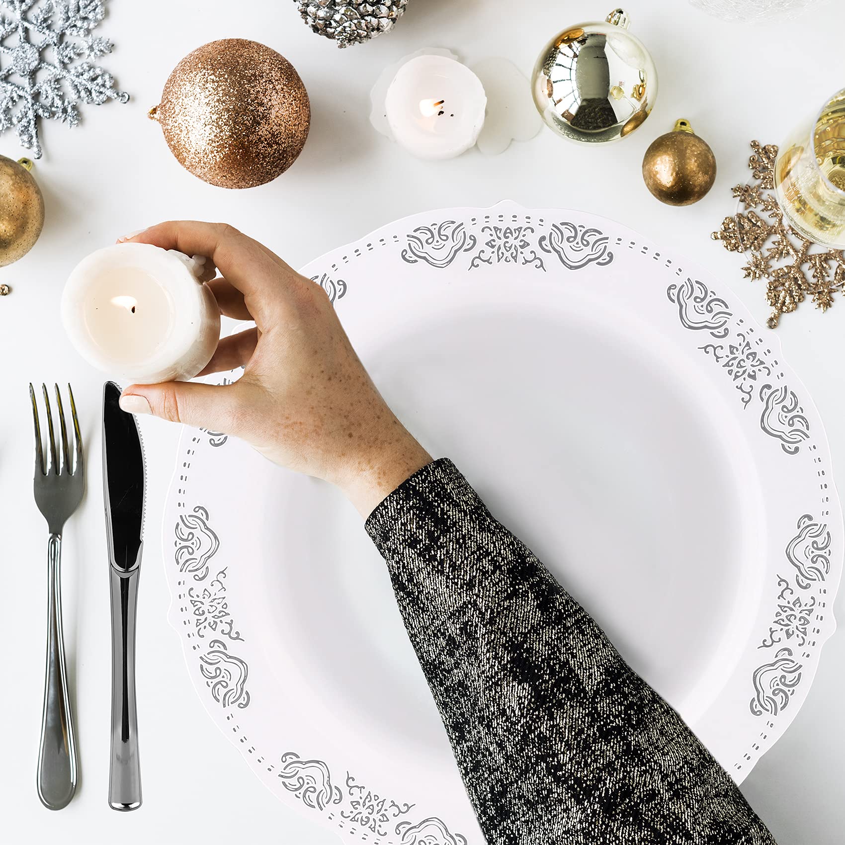 Disposable Dinnerware Set - 25 Piece Party Pack -6