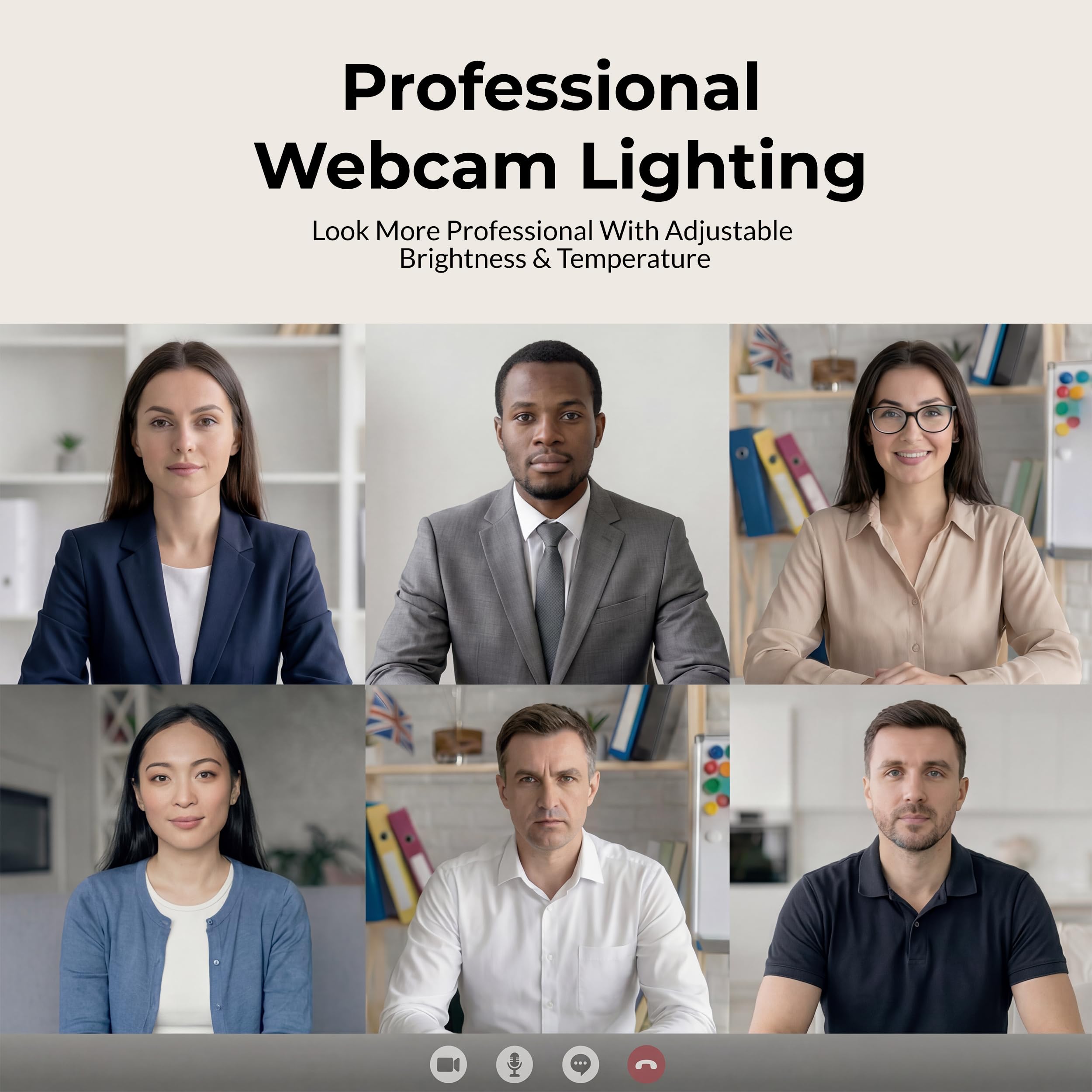 HumanCentric Illuminazione per videoconferenze, luce per webcam solo per computer portatile