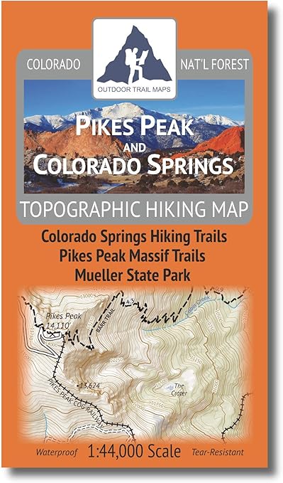 Pikes Peak Trail Map Outdoor Trail Maps Pikes Peak And Colorado Springs - Topographic Hiking Map  (2020) : Amazon.co.uk: Sports & Outdoors