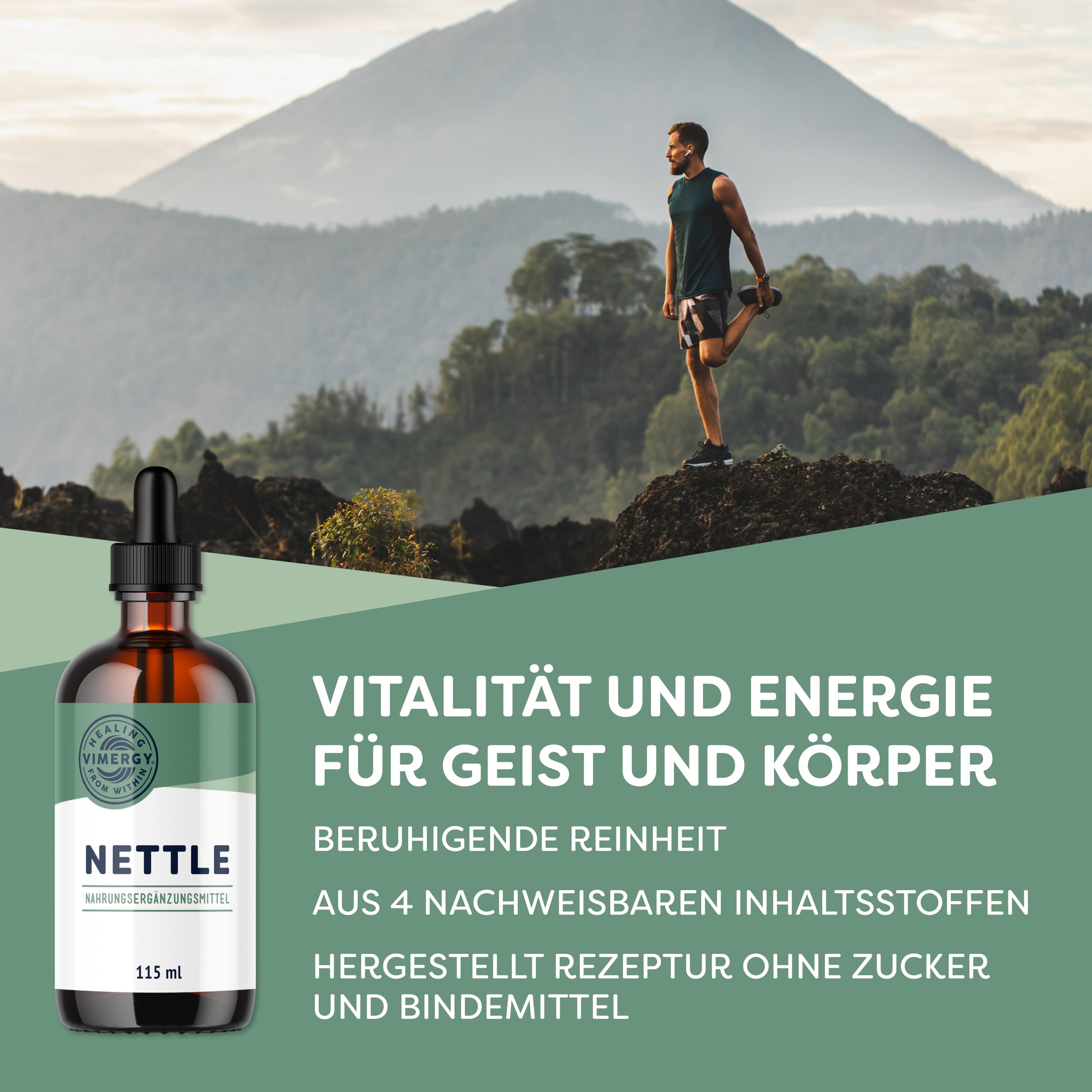 Vimergy Brennnessel, für 57 Einnahmen – Bio Brennnessel Nahrungsergänzung – Flüssige Brennnesseltinktur auf Glycerinbasis – Ohne Zucker oder Bindemittel – Gentechnik- und Glutenfrei (115 ml)