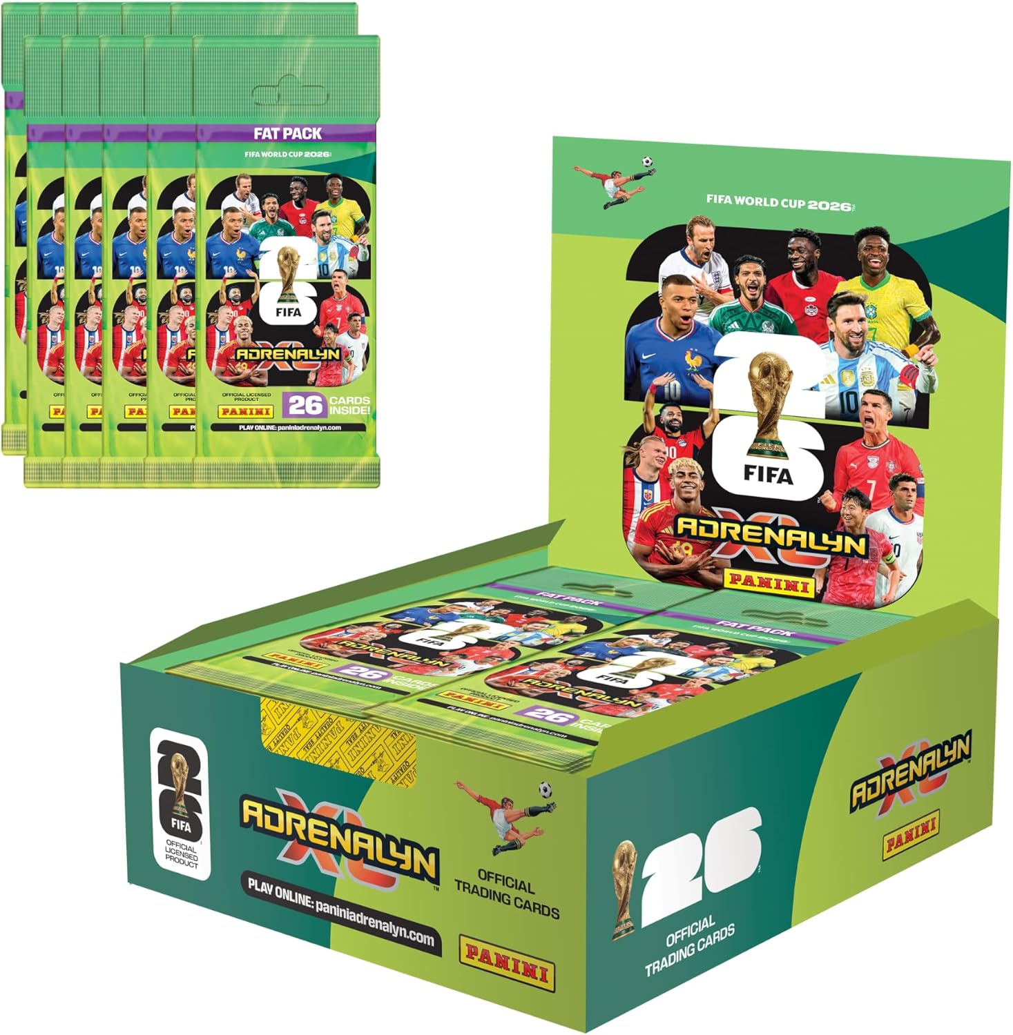 Panini Adrenalyn XL FIFA World Cup 2026 Official Football Trading Cards (Pack of 10) - Fat Box : Sports & Outdoors