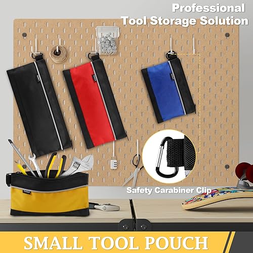 Miniatura 6 de Paquete de 4 bolsas de herramientas, bolsa de herramientas pequeña con cremallera, Oxford 1680D impermeable, bolsas de herramientas multiusos con