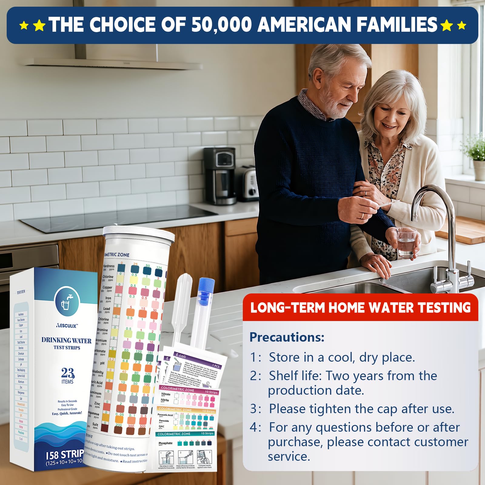 All-New 23 in 1 Drinking Water Testing Kit 158 Strips,Well Water Testing Kit & Water Test Strip for House Water for Hardness，Chlorine,Copper,Iron,Lead,pH and More - image 6