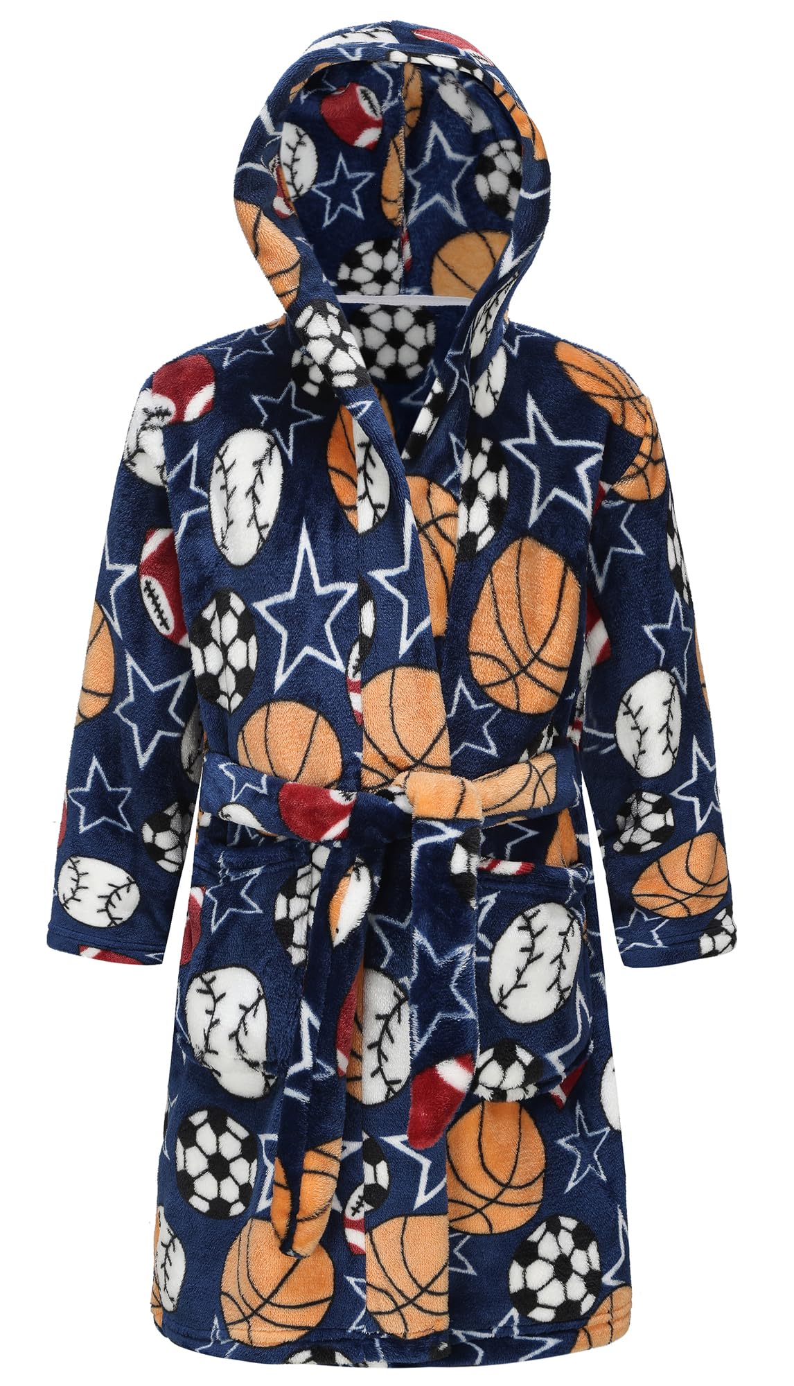 Kids Hooded Bathrobe Girls Soft Plush Hooded Flannel Pajamas Sleepwear Boys Spa Robe
