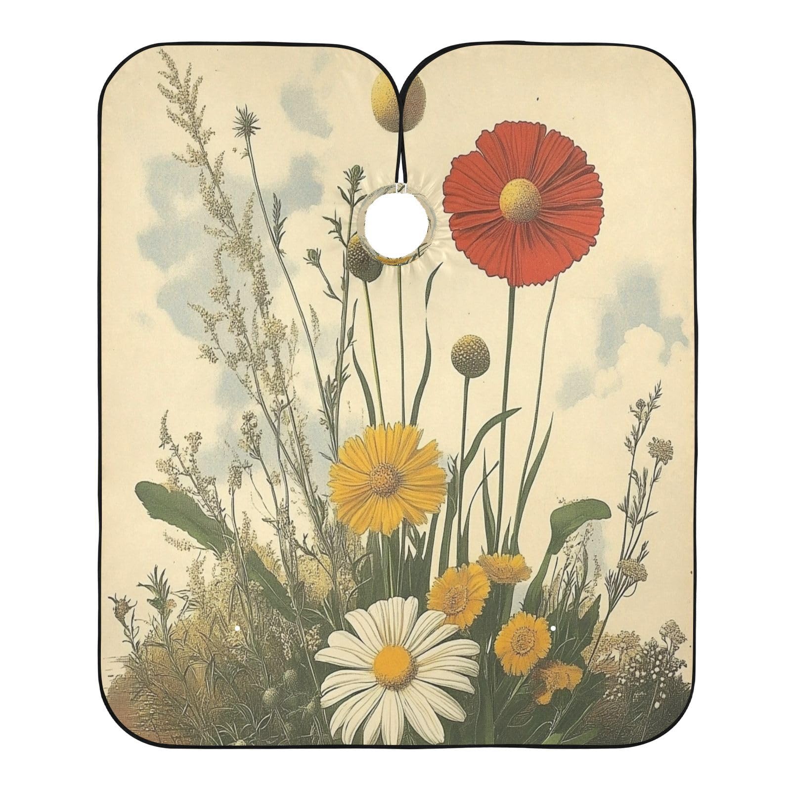 Kigai Hair Cutting Cape for Men & Women Poppy Flowers Waterproof Barber Cape Professional Hairdressing Salon Styling Cape with Adjustable Closure Snap