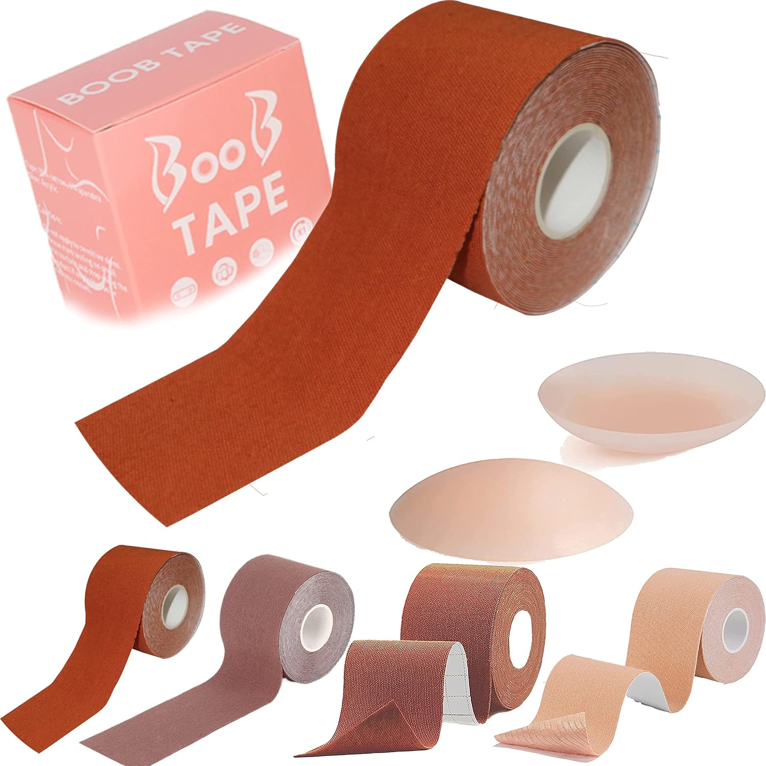 INTELLIGRON Deep Boob Tape with 2 Nipple Covers, Booby Body Tape for