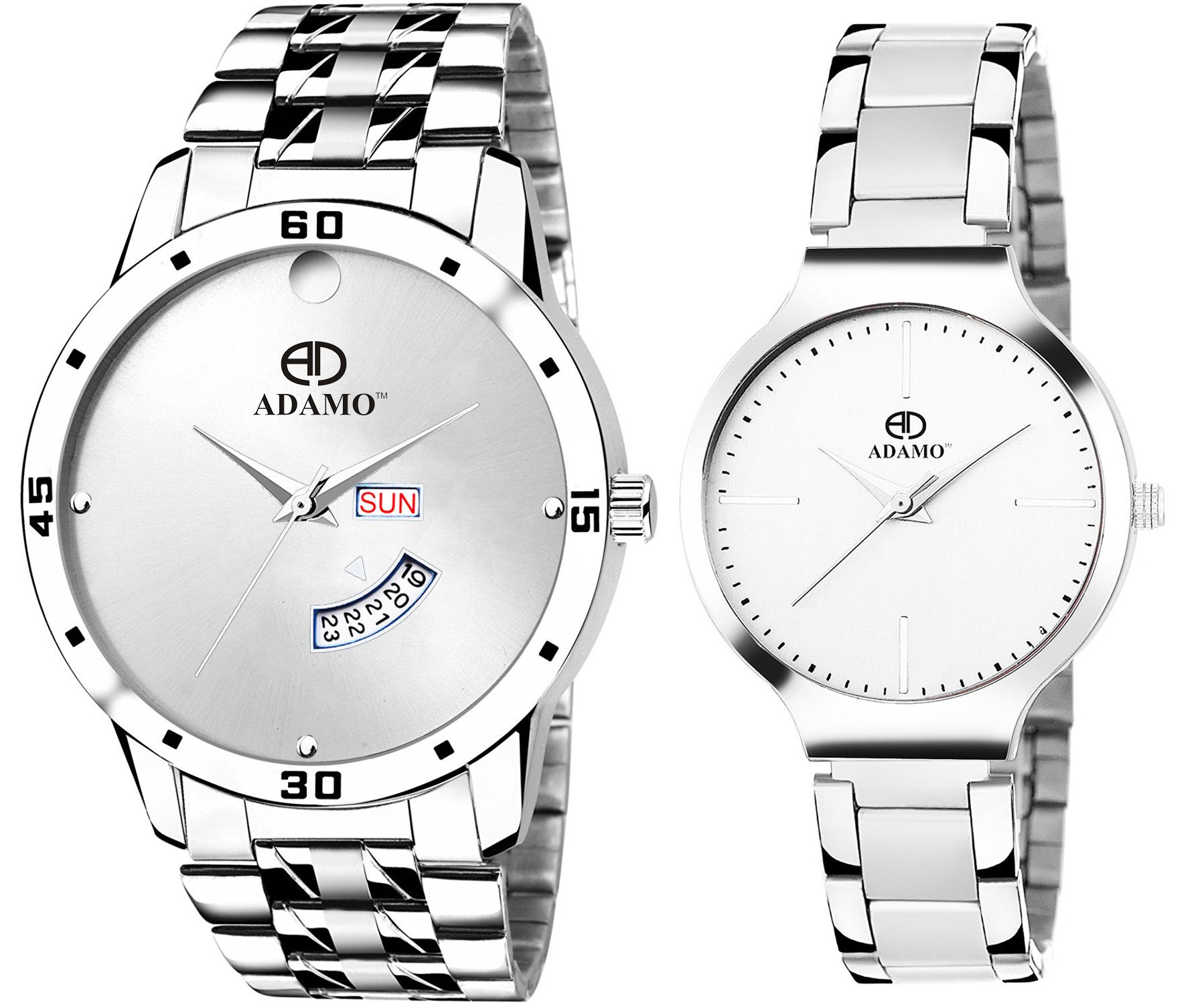 ADAMO Designer White Dial Couple Combo Wrist Watch 816-824SM01 (B07FQQ5CSF) Amazon Price History, Amazon Price Tracker