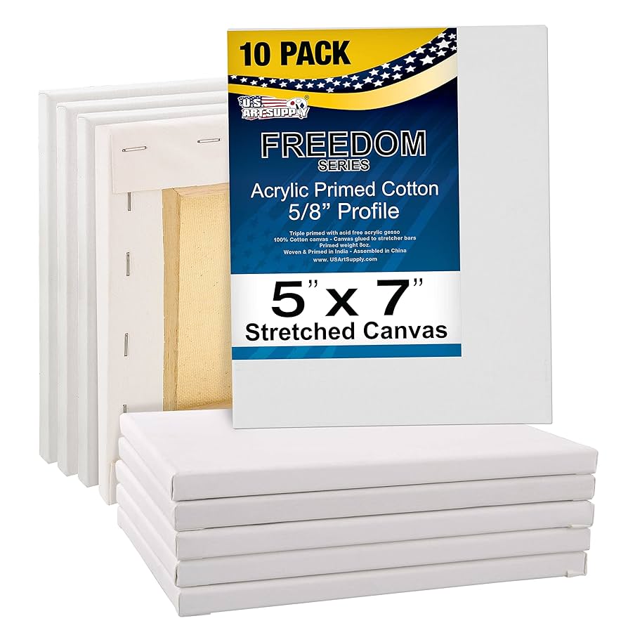 Amazon.com: U.S. Art Supply 5x7 inch Stretched Canvas for