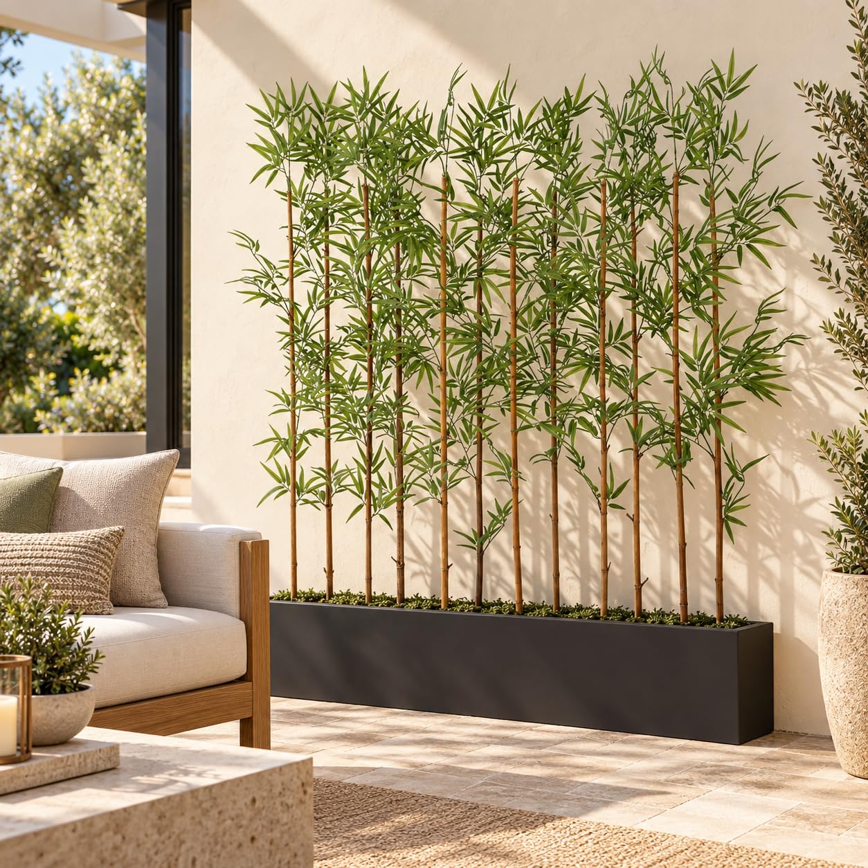 Arick Decor Bamboo Plant - 4ft Faux Tree with Pot -12