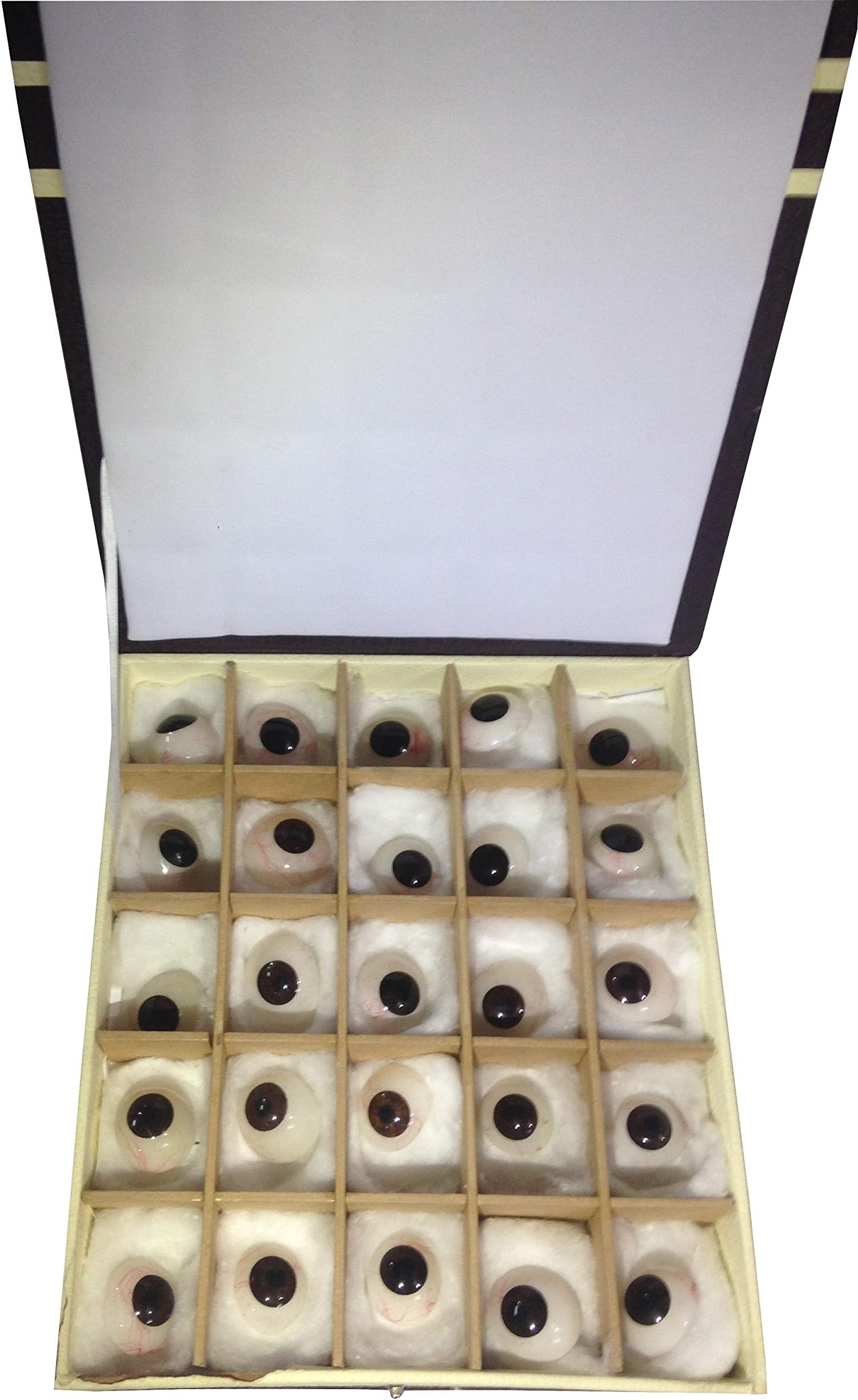 25 Artificial Eyes Dark Brown Color