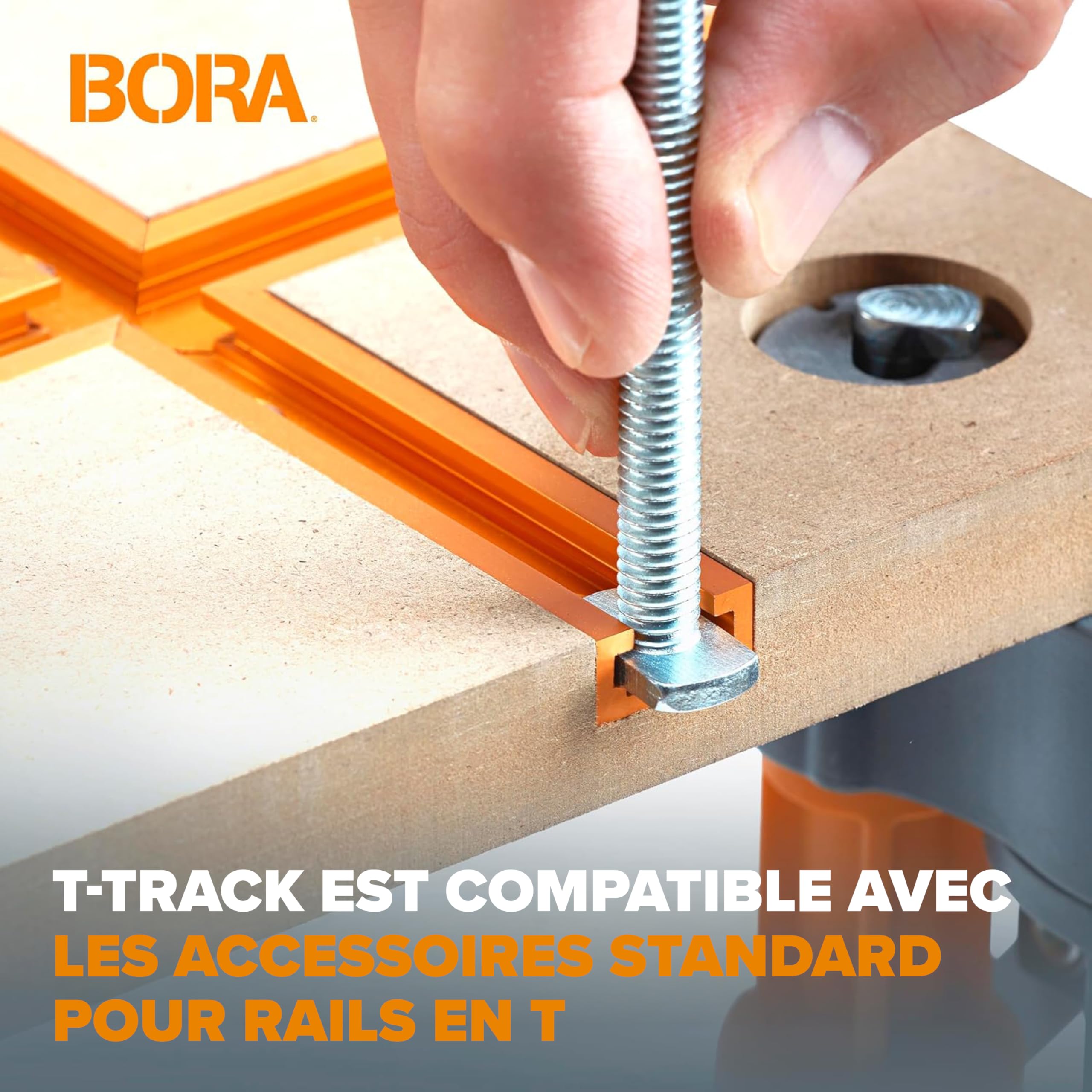 BORA Centipede Table avec Trous en T 20 mm