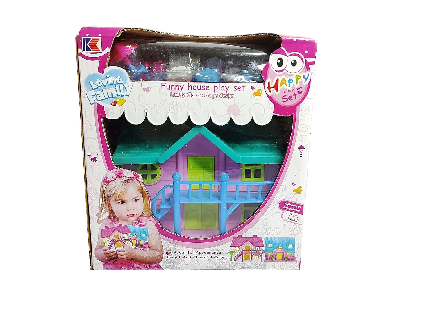 Buy Loving Family Doll House Set with Accessories Doll House Set Small with Bed,Sofa,Chair