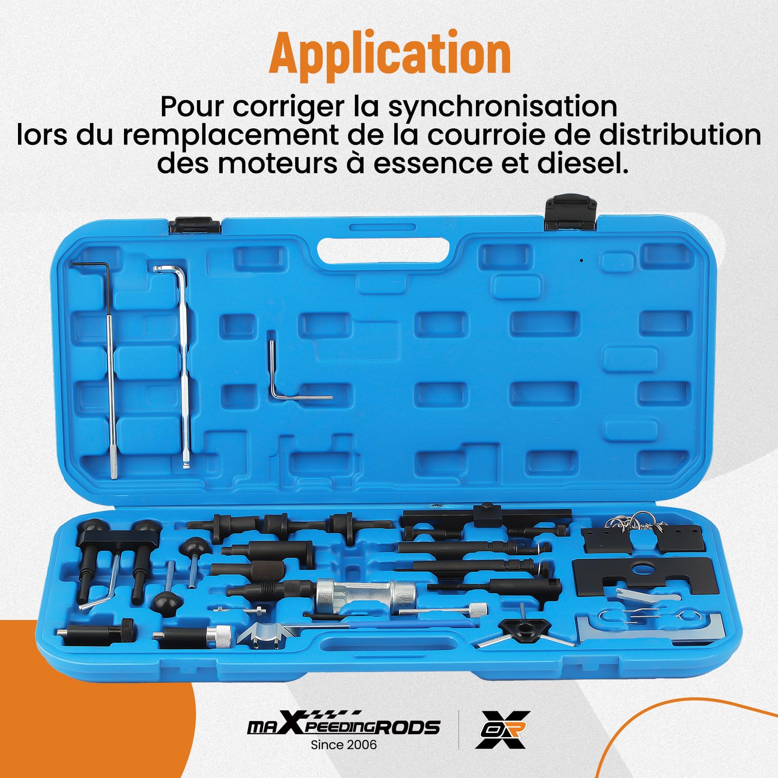 maXpeedingrods Kit d'outils de Calage Moteur Distribution Essence pour VW 1.4/1.6//1.9/2.0 pour Audi Seat Skoda, Kit Calage Distribution T10123 T10120 T10100 T10121 T10098 T10050 T10060A T10008 T40011