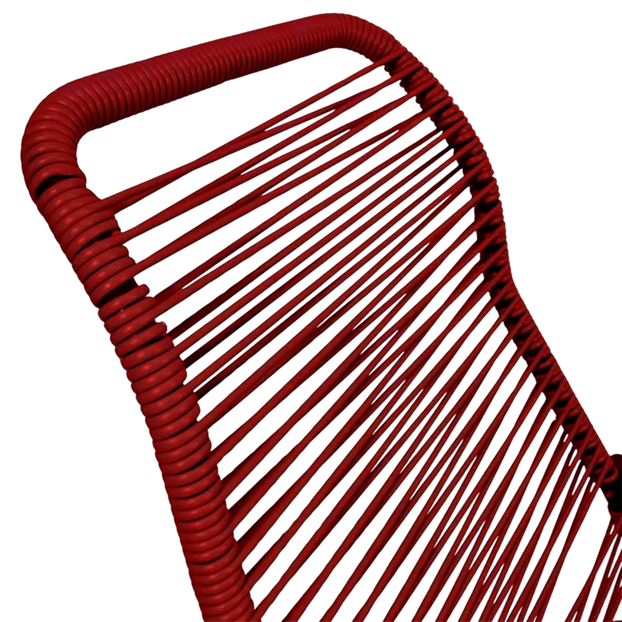 Sicignano Sedia Sdraio Lipari Pieghevole da Esterno, PVC Colorato su Telaio in Acciaio, 5 Posizioni Reclinabili, 62x64x105 cm (Rosso)