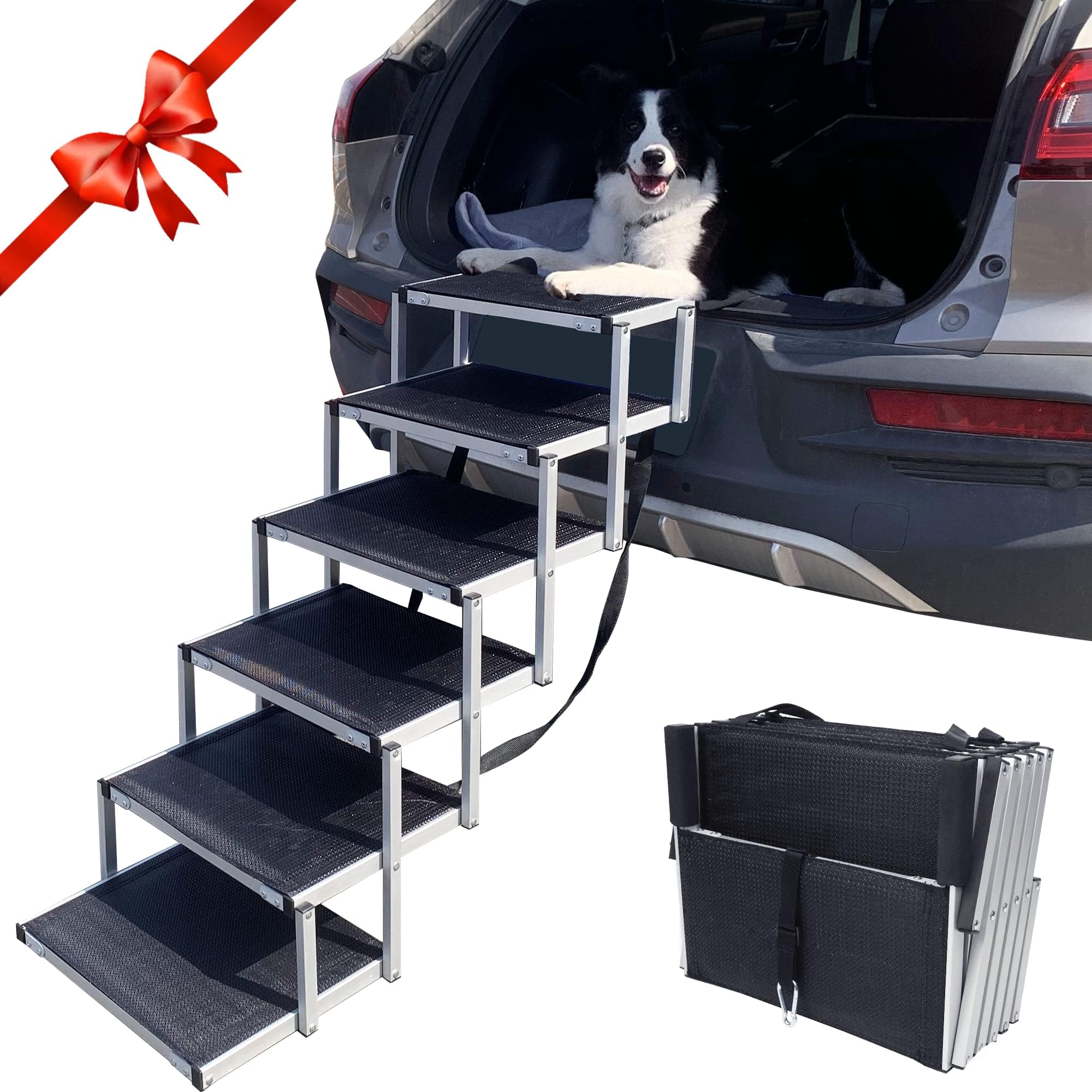 CHIESMA Dog Steps for Car, Dog Stairs for Large Dogs with