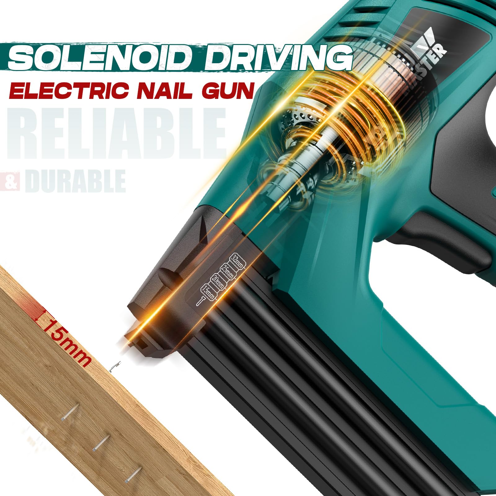 NEU MASTER Electric Nail Gun/Staple Gun,Brad Nailer for Upholstery Carpentry & Woodworking Projects - Image 3