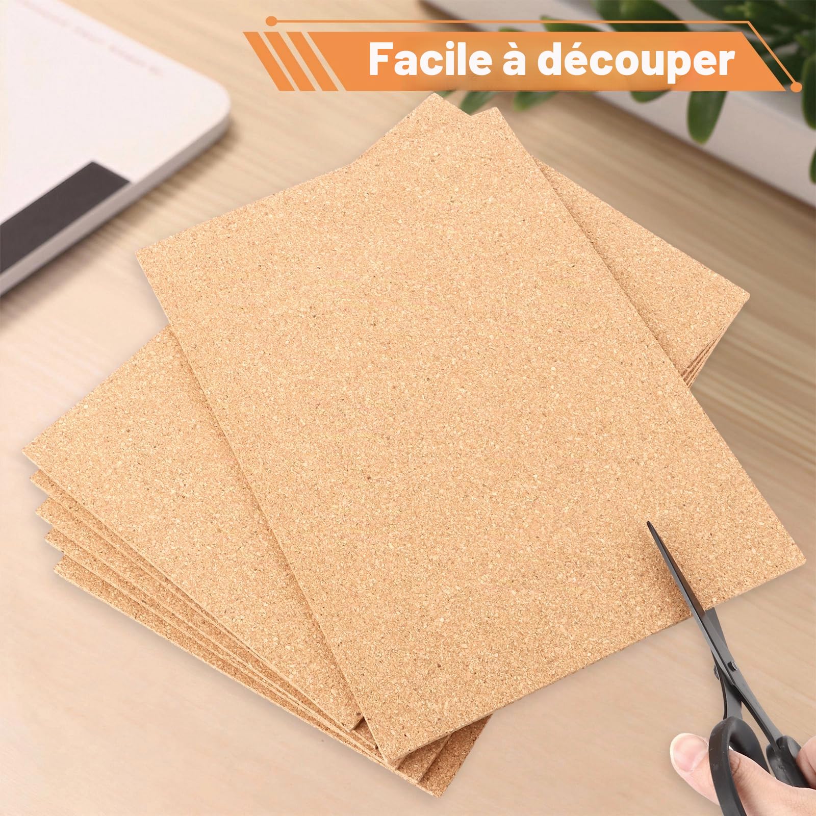 Lot de 16 plaques en liège 30 x 21 cm - Avec 60 broches - 4 mm d'épaisseur - Tableau d'affichage - Dessous de verre isolés en liège - Pour cuisine, tableaux mémo et projets de bricolage
