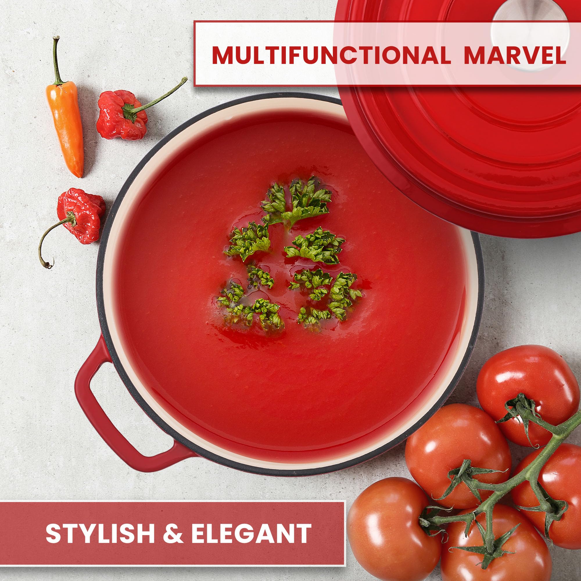 Amazon.co.jp: IRON GOURMET エナメル鋳鉄ダッチオーブン鍋 蓋付き