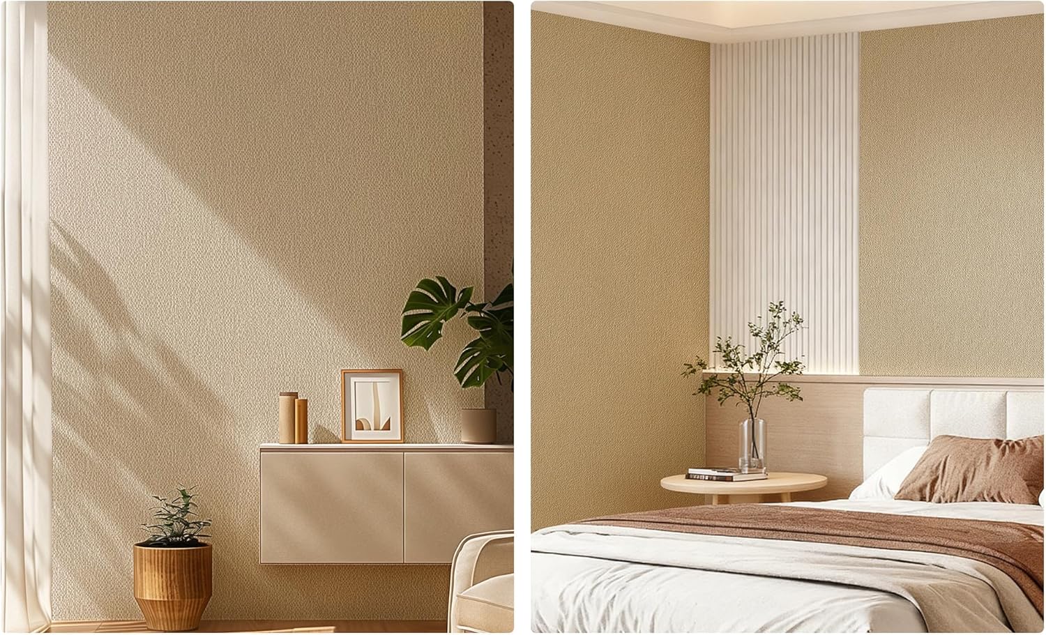 Fabric Grasscloth Texture Self-Adhesive Wallpaper Linen Peel and Stick Wallpaper Easy to Apply Removable Easy to Clean for Bedroom Livingroom Cabinet 16.5inx236.2in -Brown