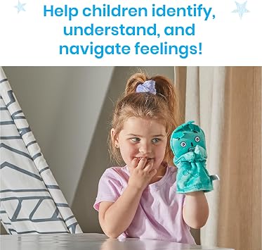 Learning Resources Feelings Family Hand Puppets Loved, Nervous, Frustrated, Lonely & Excited, Social Skills Activities, Sensory Toys for Autism, Ages 18 months+