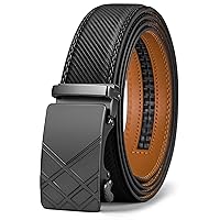 BULLIANT Cintura Uomo, Cintura Pelle Uomo Cricchetto Automatica Fibbia 35mm,Trim Regolabile per Adattars,Nero375,120cm/34