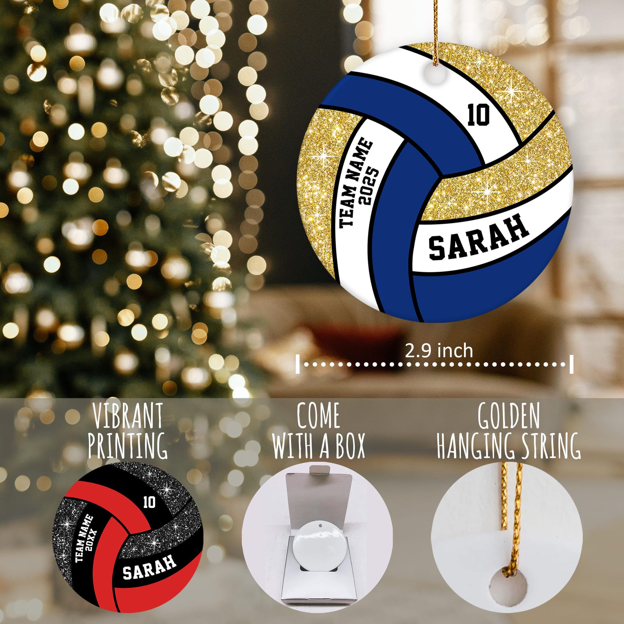 Holiday Pet Gifts White Pit Bull (Uncropped) Santa Hat Dog Porcelain Ornament