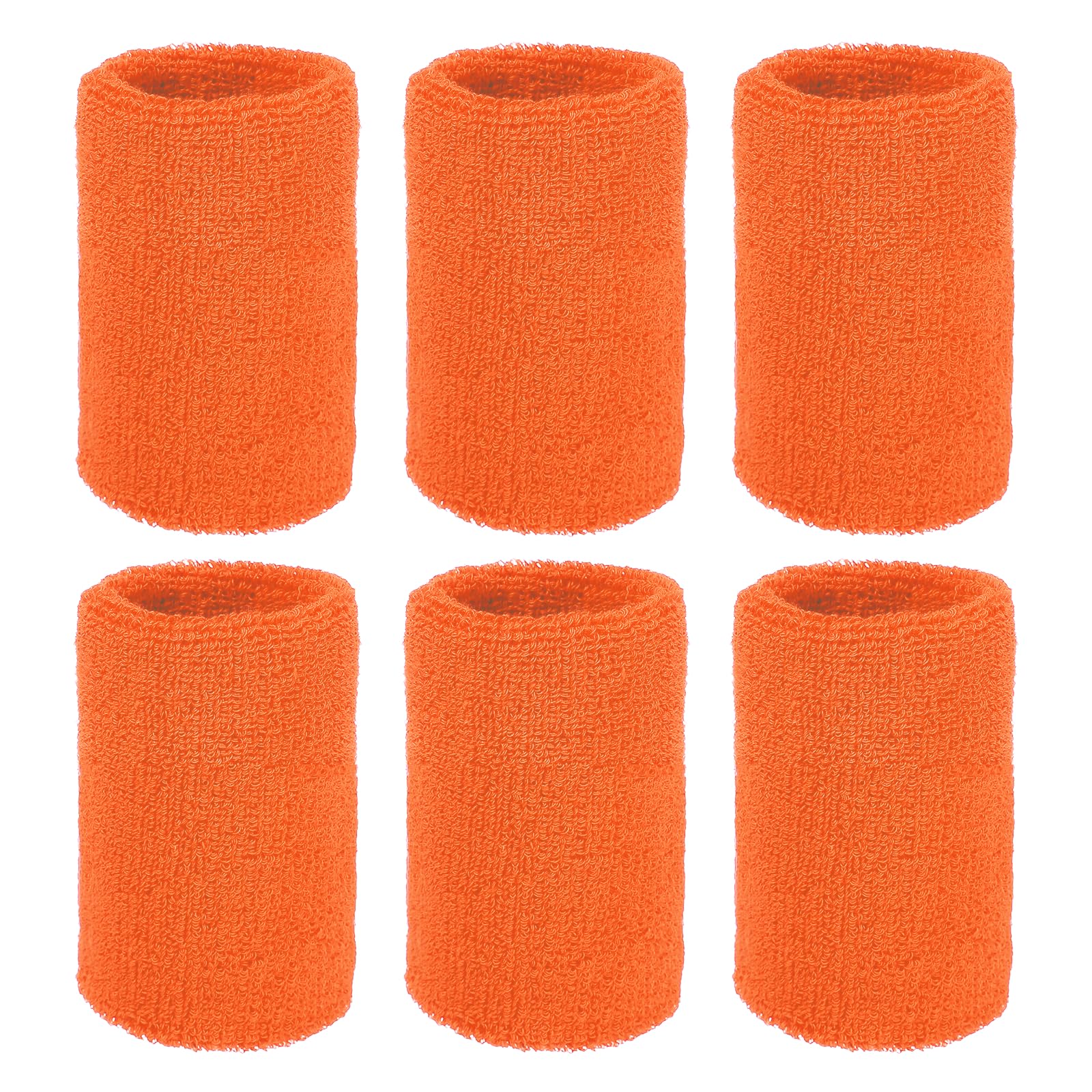 YELARXI Wristbands Sweatbands, Wrist Bands for Sweat Sports Wristbands 4x3 In & 6 Pack & Orange-Fitting for (Tennis/Basketball/Football/Running/Working Out/Men & Women) โ image 1