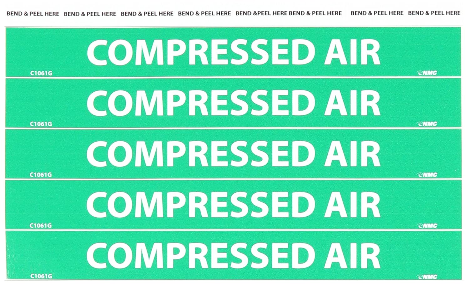 NMC C1061G Pipemarkers Sign, Legend AIR", 9" Length x 1