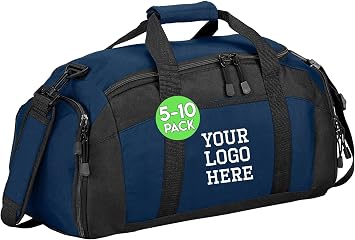 Custom Sport Duffel Bag for Men Women Gym Bag 5 or 10 Pack - Add Your Logo - Personalized Weekender Bag for Gym