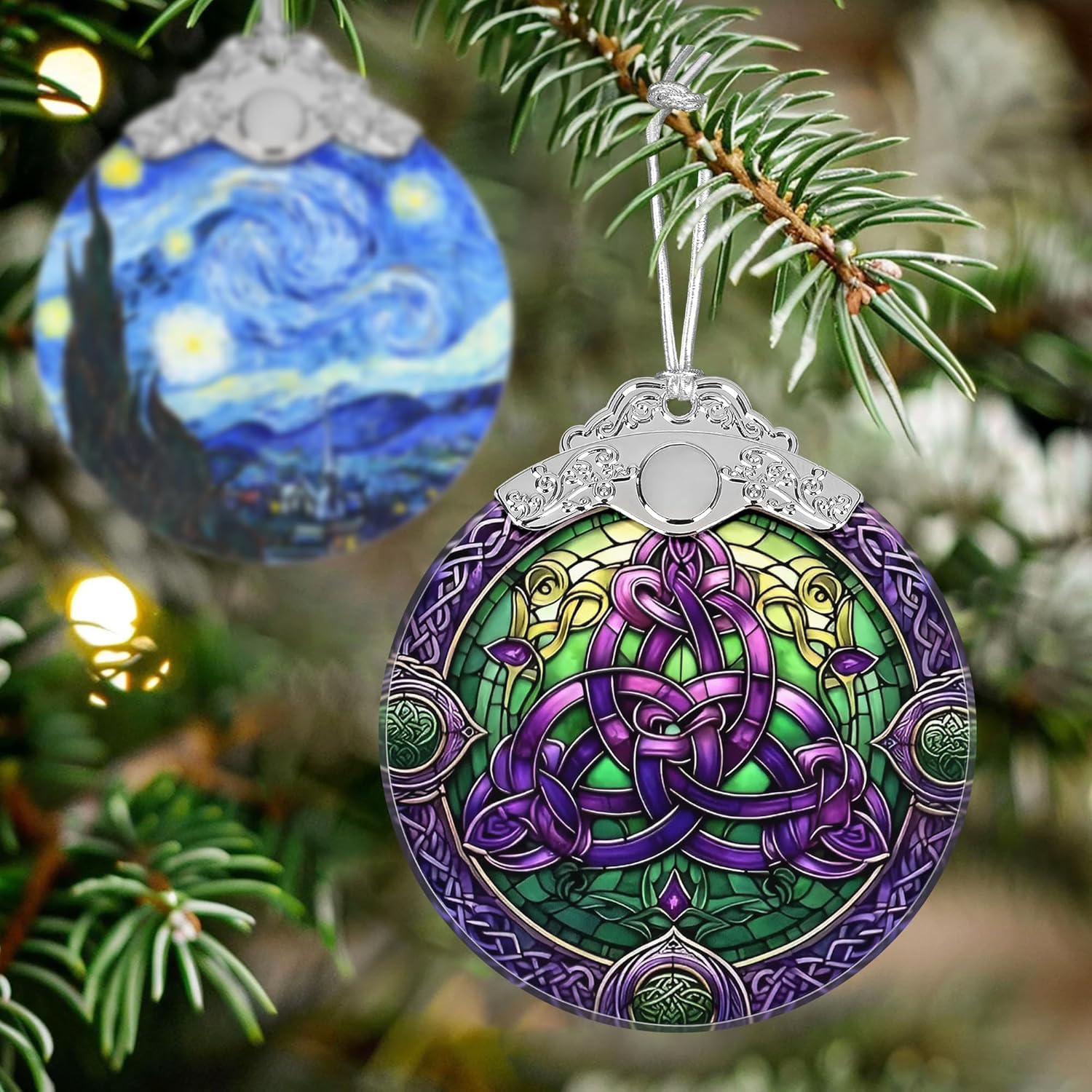 Celtic Knot Stained Glass Ornament - Christmas Ornament - Christmas Decorations for Tree - Holiday Present ldeas - Gift Exchange - Image 4