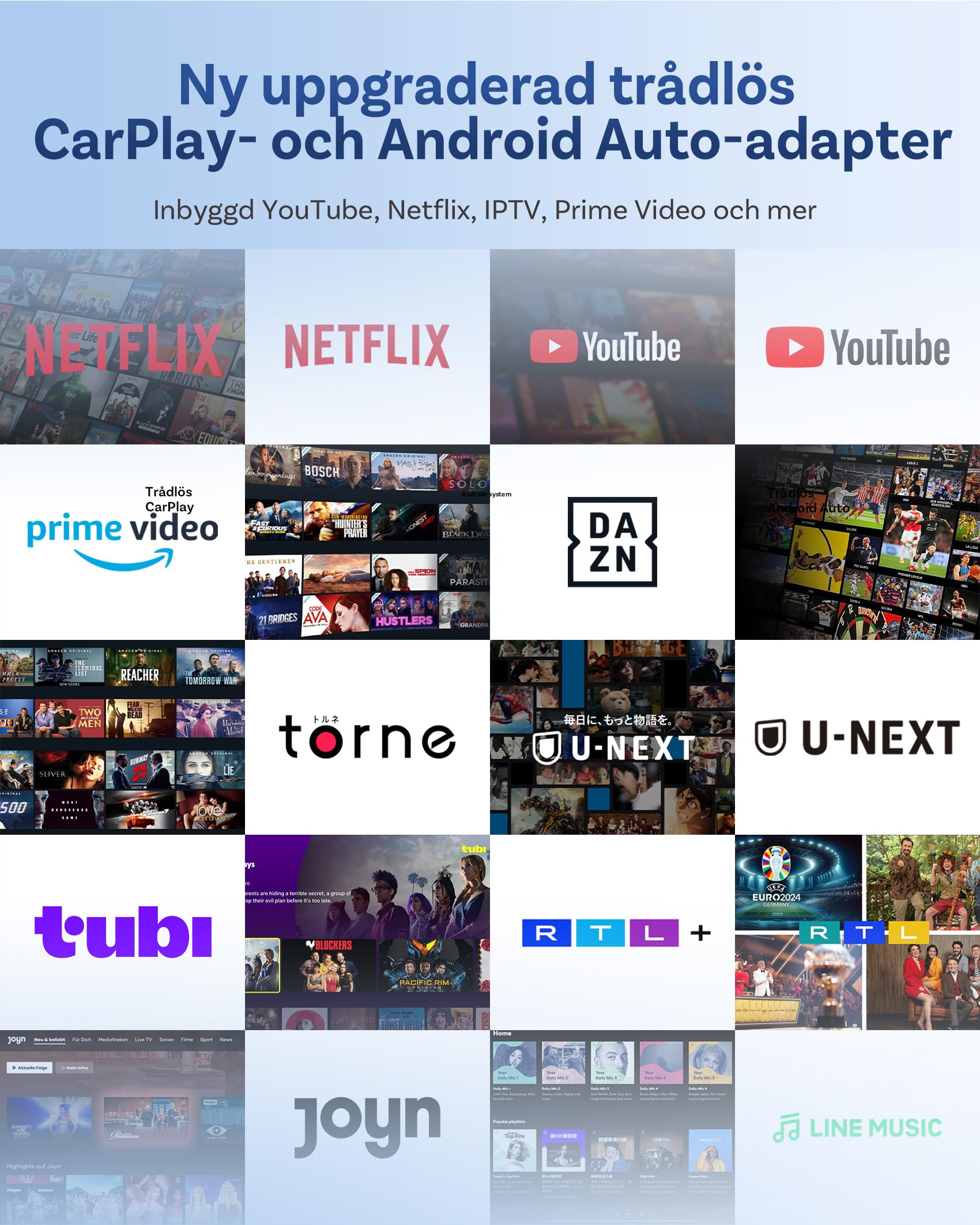 OTTOCAST Play2Video Ultra, Bezprzewodowy Adapter CarPlay & Android Auto AI Box z Netflix YouTube WiFi 6 5G Bluetooth 5.4 Adapter CarPlay Netflix do większości samochodów 2016+