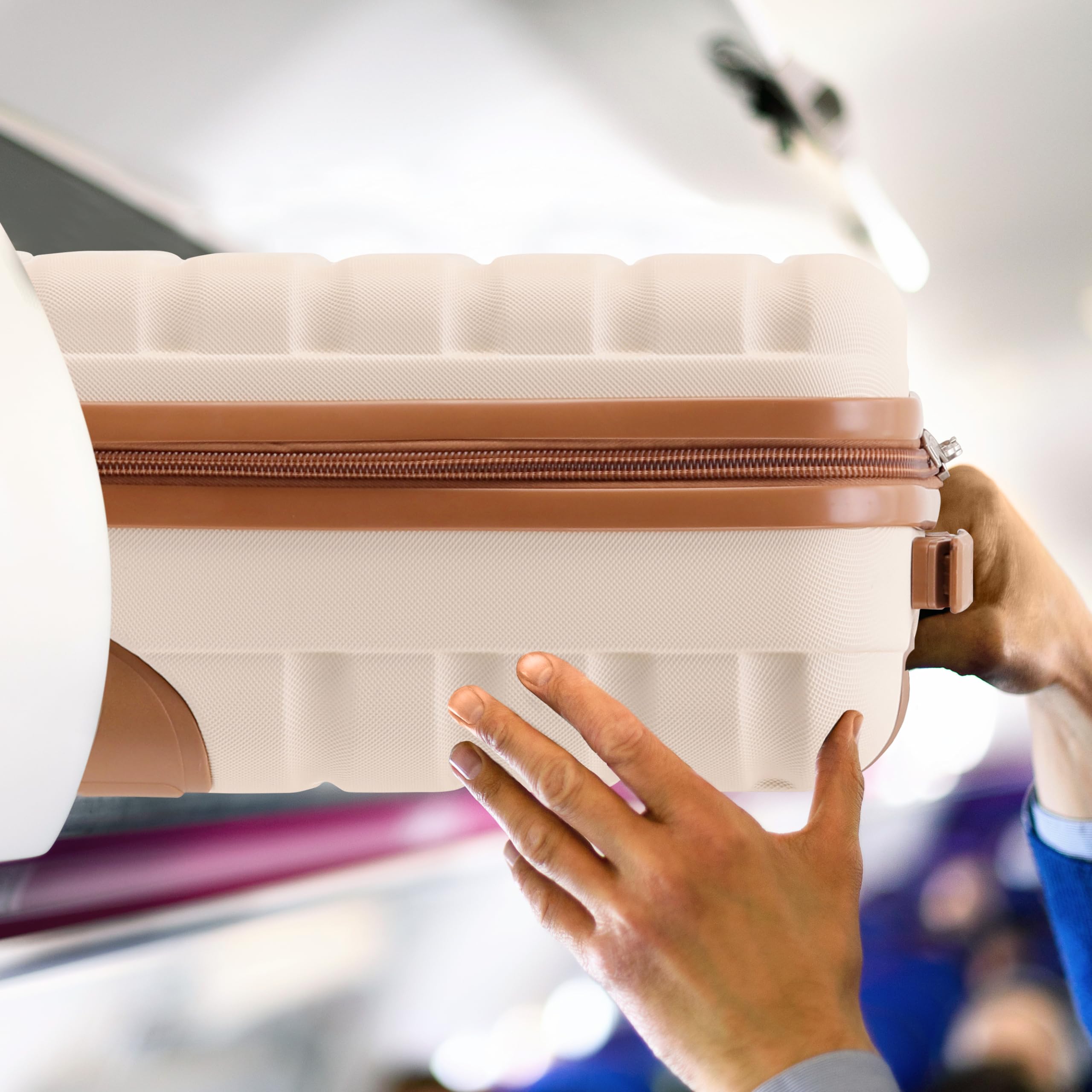 Flight Knight Valigie Rigide in ABS leggere a 2 ruote - Bagaglio a mano approvato per oltre 100 compagnie aeree come British Airways, Ryanair e easyJet, valigia da cabina 40x20x25cm