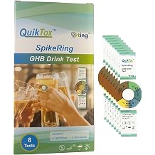 SpikeRing GHB Drink Test, Drink Spiking Detector Cards, Rapid 15-Second Beverage Screening, 8 Count