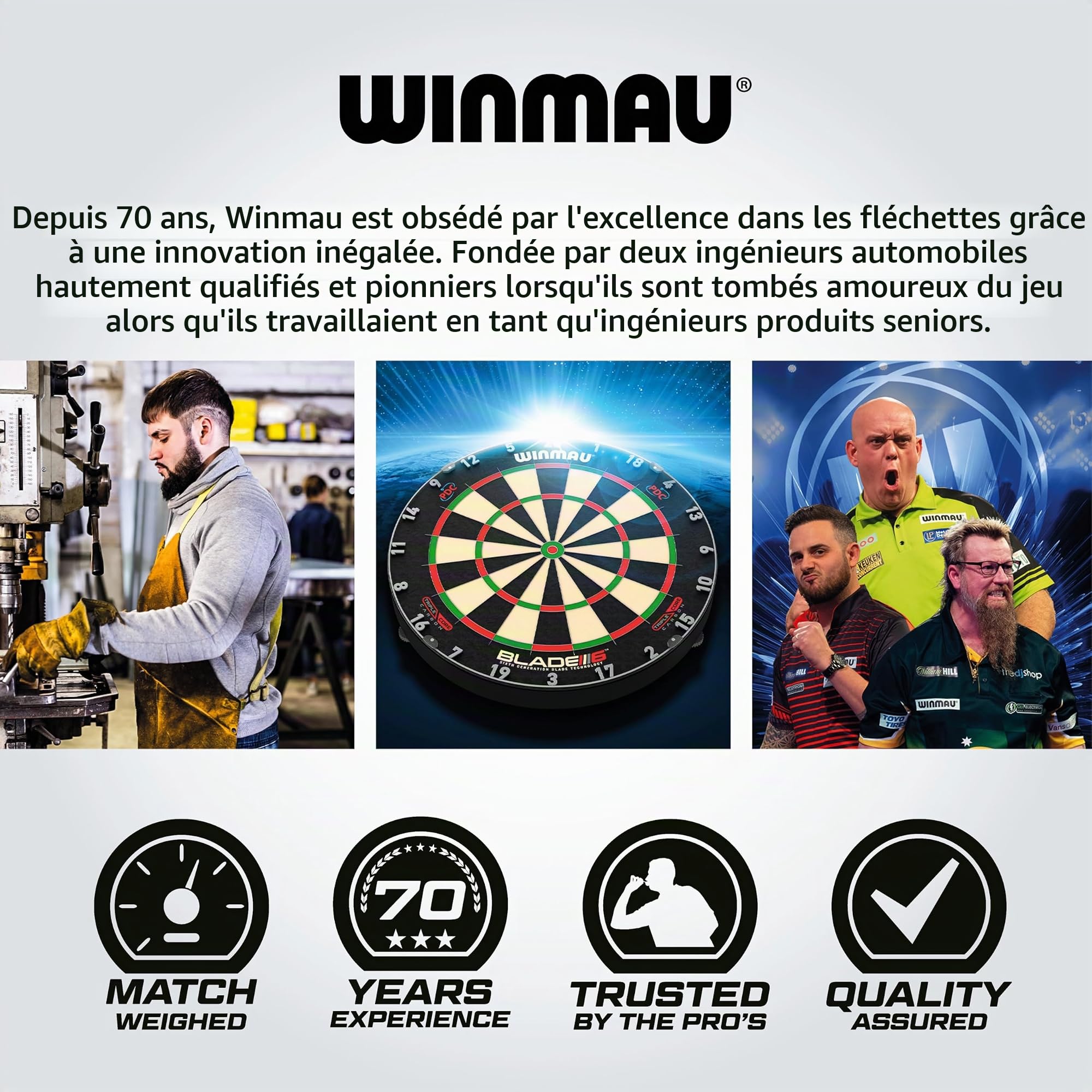 WINMAU Sniper Black 90% - Fléchettes Pointe Acier 24g