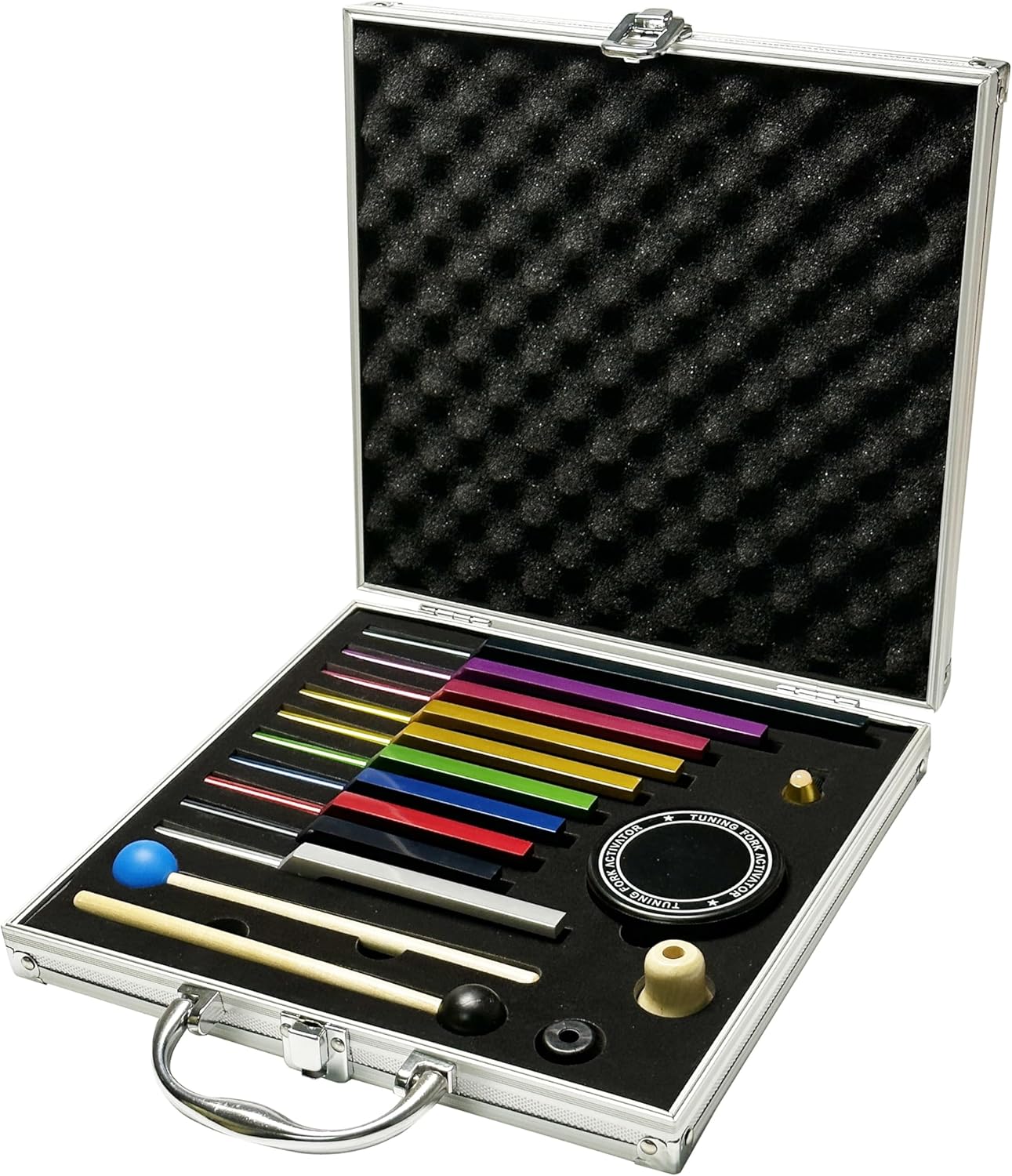 Solfeggio Tuning Fork Set – 10 Tuning Forks for Body Relaxation, Yoga Meditation, Sound Therapy, Stress Relief, Chakra Healing, Sound Bath