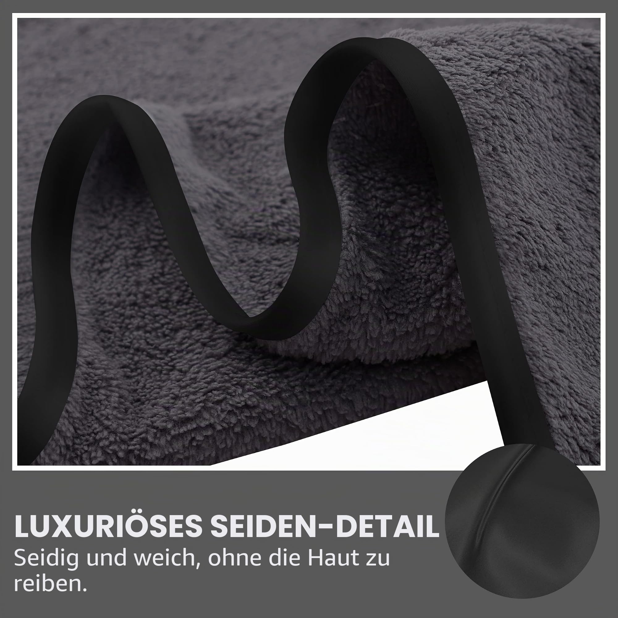 Cosy Family Mikrofaser-Handtuch-Set, 8-teilig, 2 Badetücher, 2 Handtücher und 4 Waschlappen, ultraweiche, sehr saugfähige Handtücher für Badezimmer, Fitnessstudio, Hotel, Strand und Spa (Dunkelgrau)