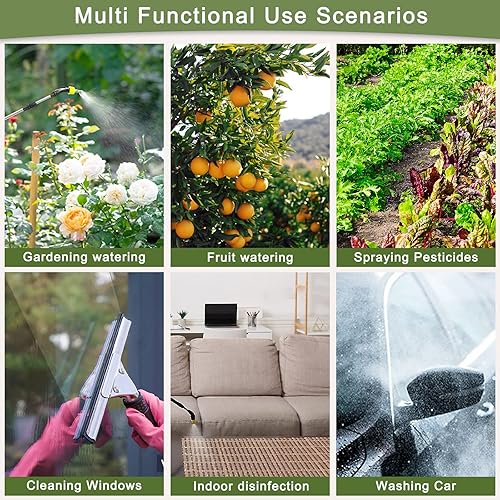 Miniatura 6 de VPVPV Pulverizador portátil con batería de 1.35 galones de 5L, pulverizador de presión de bomba, rociador eléctrico, rociador de jardín, rociador de
