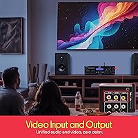 Vista 6 de Pyle Micrófono inalámbrico Bluetooth Amplificador de 200 W de potencia máxima receptor de audio estéreo de doble canal con USB, entrada AUX