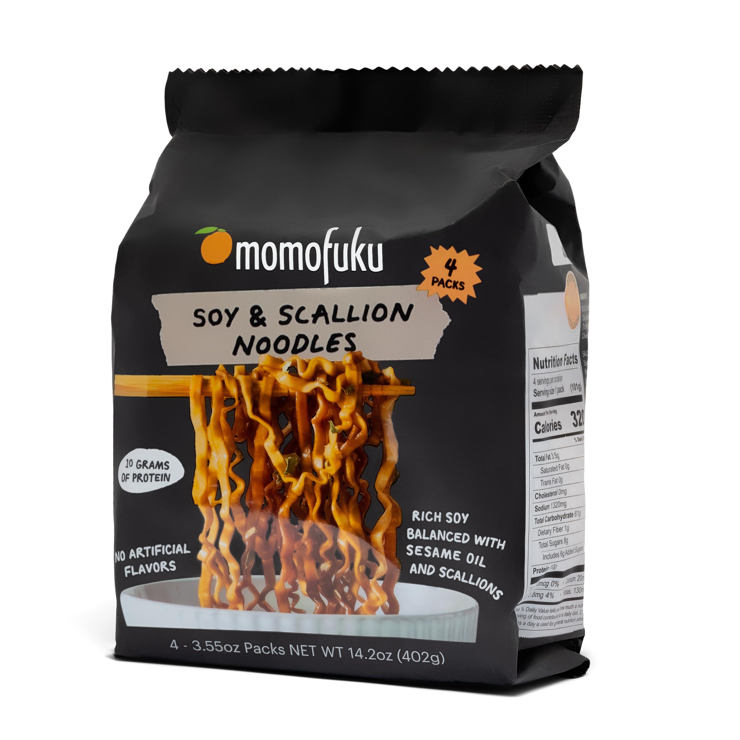 Momofuku, Noodles Soy & Scallion 4 / 3.55oz Packs, , 14.2 Oz (Pack of 2)