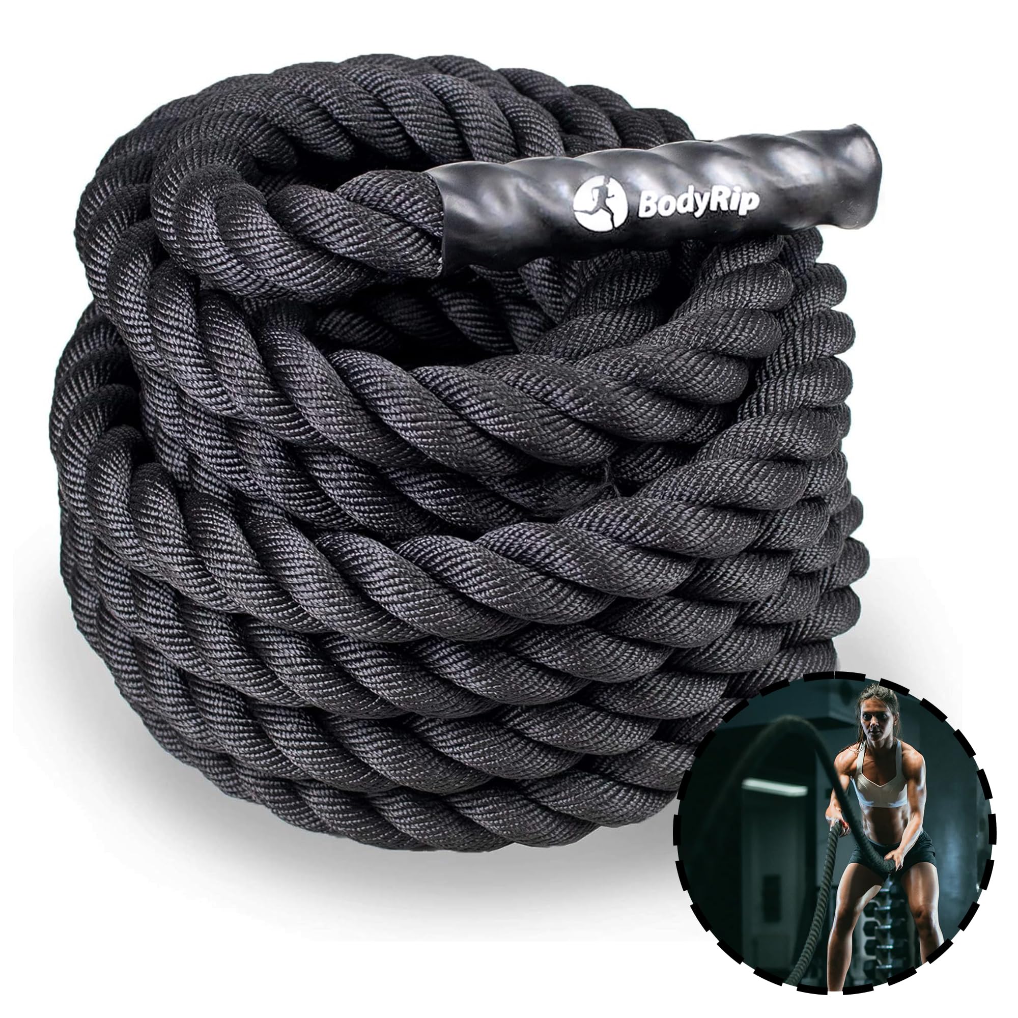 BodyRip Battling Exercise Power Rope | Skipping, Heavy Duty, Weighted, Strong Rope | Home Gym, Strength Training, Fitness Exercise, Fat Loss, Ripped Biceps and Triceps, Increase Mobility