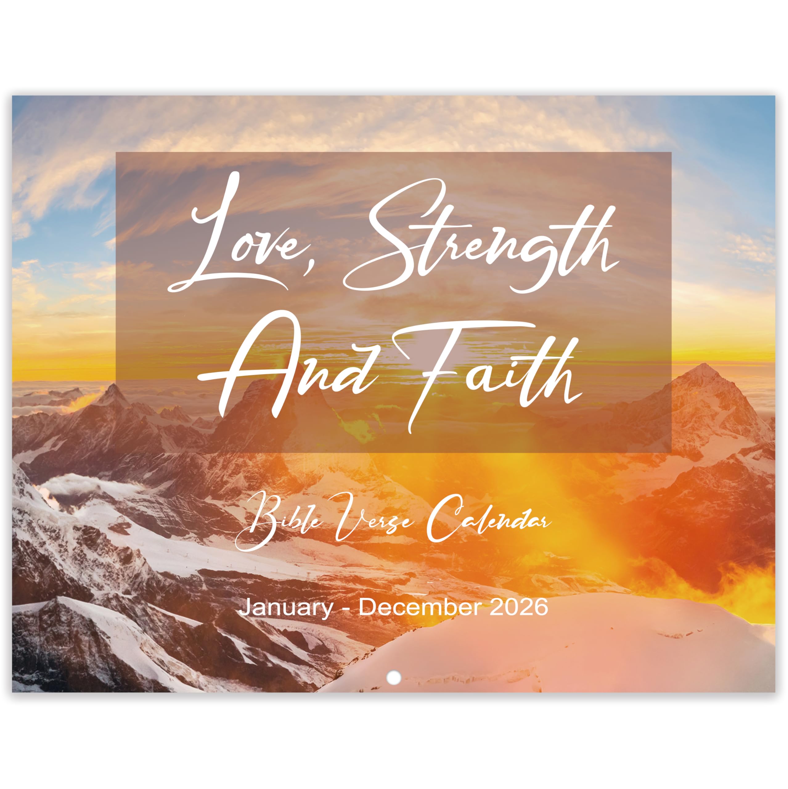 2026 Calendar - Bible Verse Wall Calendar 2026, JAN. 2026 - DEC. 2026, 17" x 11" (Open), Hanging Hook, Blocks and Holidays - Nature's Beauty with Inspiring Bible Quotes